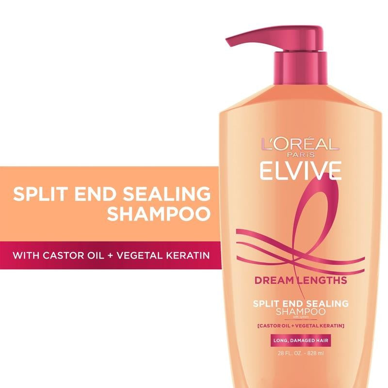 Elvive Dream Lengths Restoring Shampoo, Pump, 28 Fl Oz