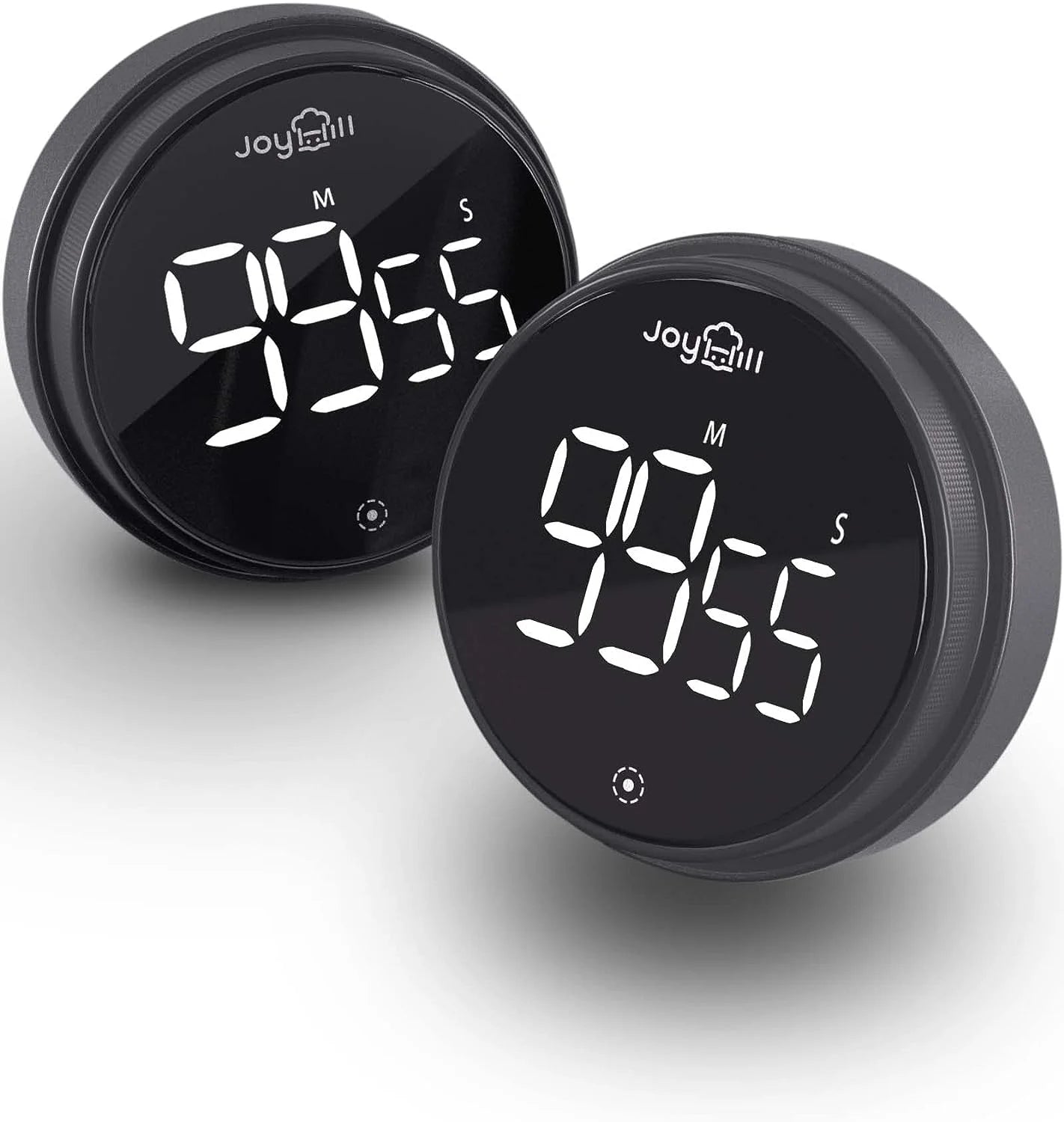 Digital Kitchen Timer, 2 Pack Magnetic Timer with Large LED Display Screen, 3 Vo