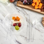 Clear Plastic Soup Spoons Heavy Duty Disposable Silverware, 100-Pack