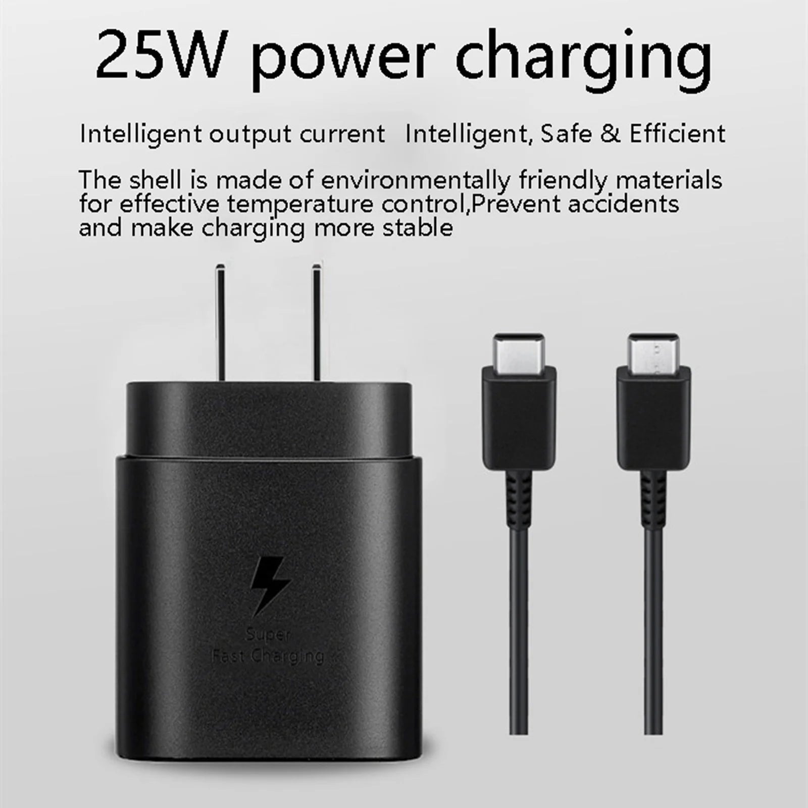 25W Fast Charging Phone Charger with 1M - US Specification Efficient Charging Solution for All Devices