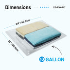 15 Count - Large Plastic Bags with Zipper Top, 10 Gallon Size 24" X 24", Extra L