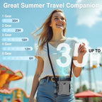 8000Mah Portable Waist Fan Clip with LED Display & SOS Flashlight, 5-Speed Hands