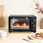 4 Slice Toaster Oven with 3 Settings, Includes Baking Rack and Pan, Black, New