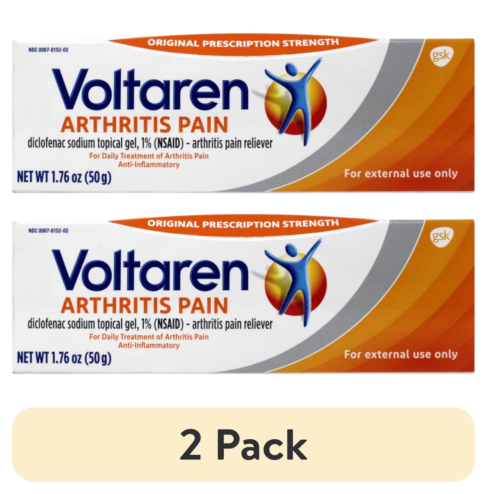 (2 Pack) Arthritis Pain Gel for Powerful Topical Arthritis Pain Relief, 1.7 Oz/