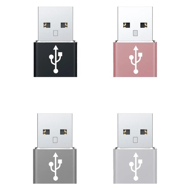 4-Pack USB-C Female to USB-A Male Adapter, Type-C to a Data Sync and Charger Cab
