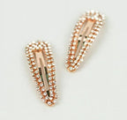 Clip Snap Rhinestone Hair Clip, Gold, 2 Ct