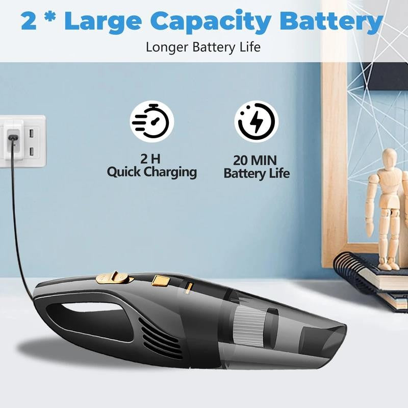 Cordless Handheld Car Vacuum, Portable Vacuum Cleaner, 8KPA Powerful Suction For
