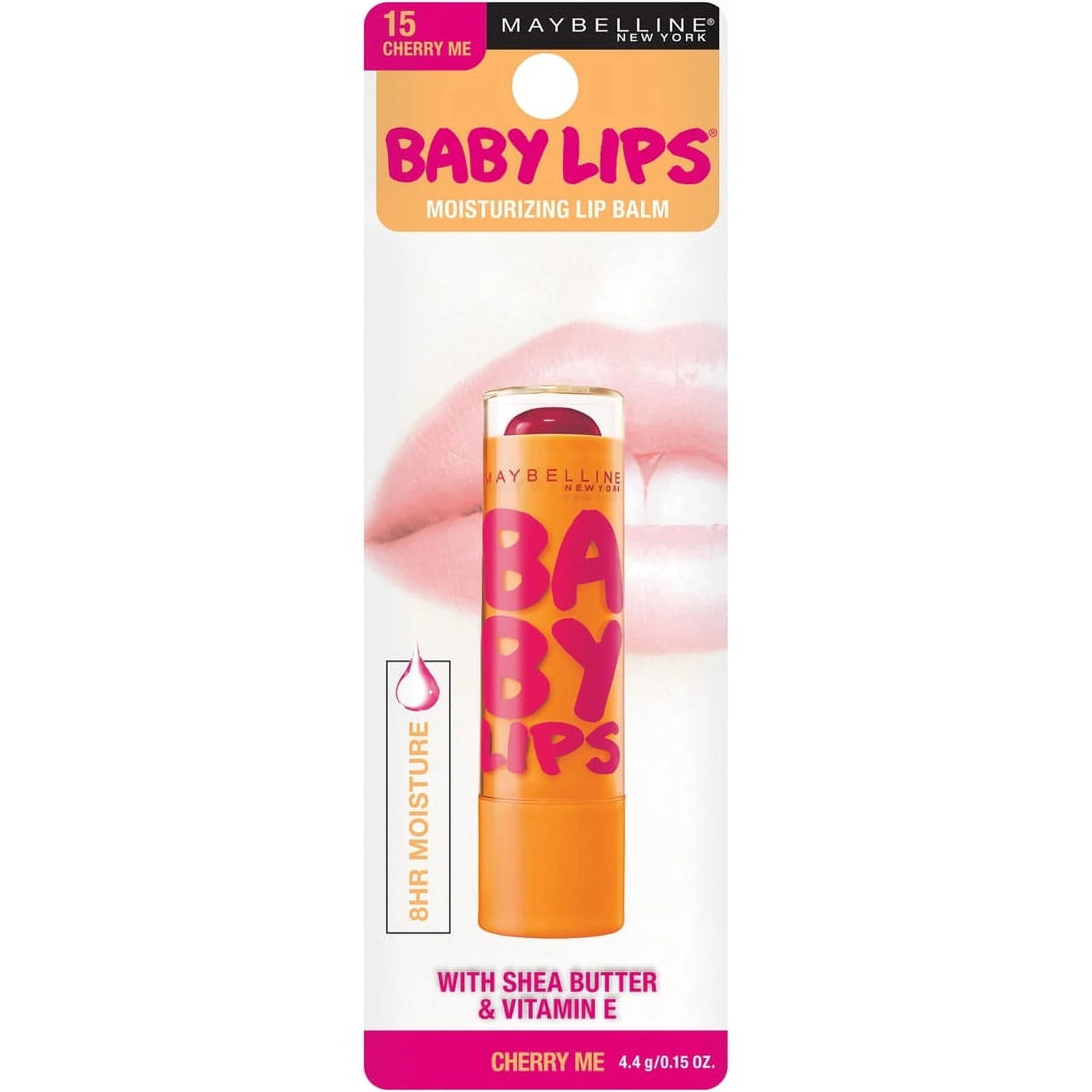 Maybelline Baby Lips Moisturizing Lip Balm, Cherry Me, 0.15 Oz.