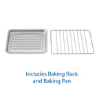 4 Slice Toaster Oven with 3 Settings, Includes Baking Rack and Pan, Black, New