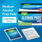 Alcohol Wipes, Individually Wrapped - 200 Ct. Sterile Alcohol Prep Pads Saturate