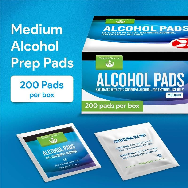 Alcohol Wipes, Individually Wrapped - 200 Ct. Sterile Alcohol Prep Pads Saturate