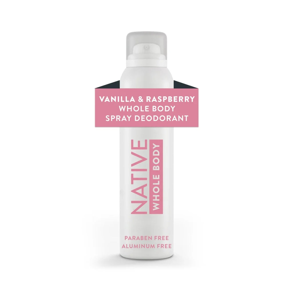 Native Vanilla & Raspberry Whole Body Deodorant Spray 3.5Oz