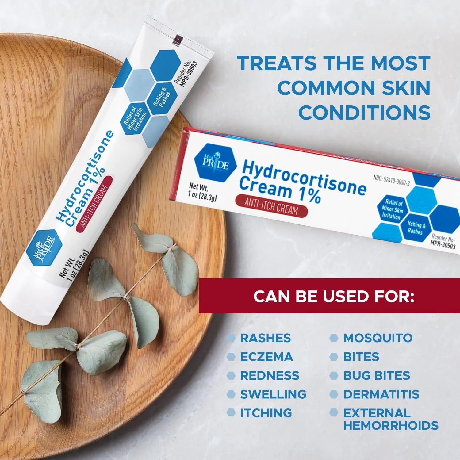 MEDPRIDE Hydrocortisone Cream 1% Dermatitis Cream anti Itch Cream for Itchy Skin Relief, 1 Oz
