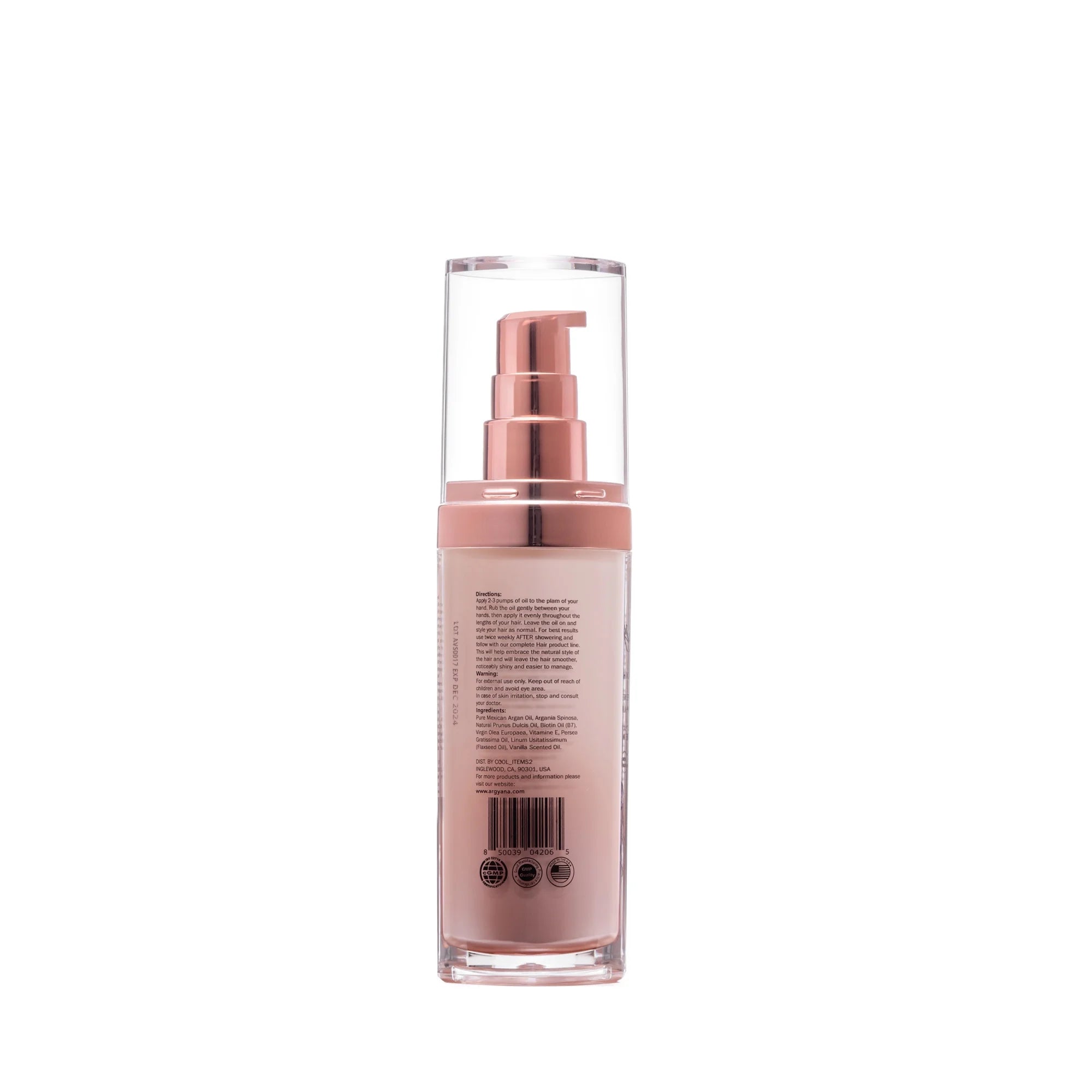 Argyana Hair Oil Serum, Vanilla Scented, Anti-Frizz, Nourish, Hydrate, Repair