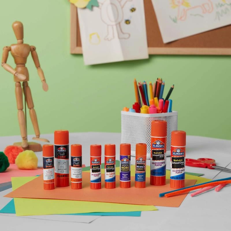 (4 Pack) Disappearing Purple School Glue Sticks, Washable, 2 Count
