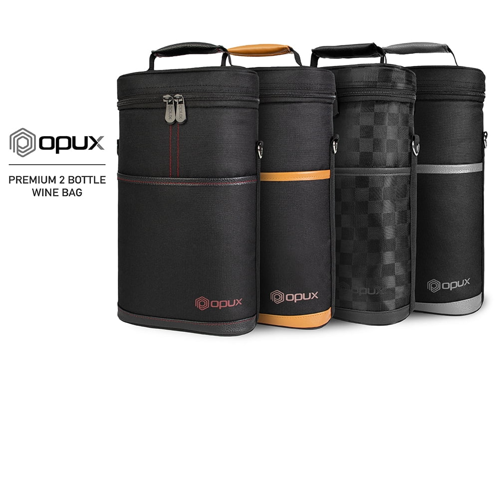 2 Bottle Wine Carrier Tote, Insulated Leakproof Wine Cooler Bag, Wine Travel Bag