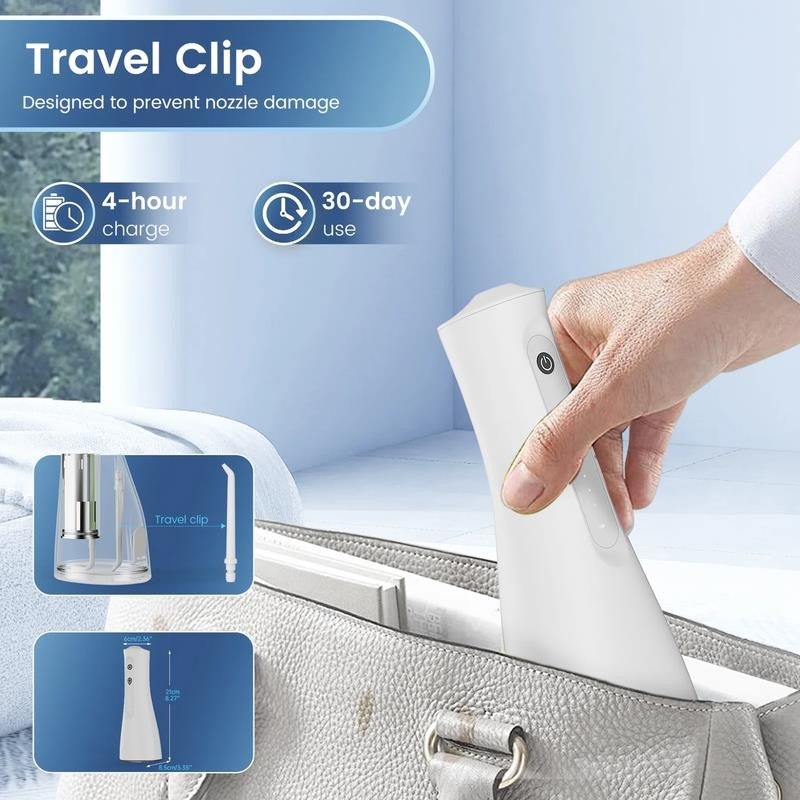Cordless Water Flosser 300Ml, IPX7 Waterproof Oral Irrigator with 5 Cleaning Mod