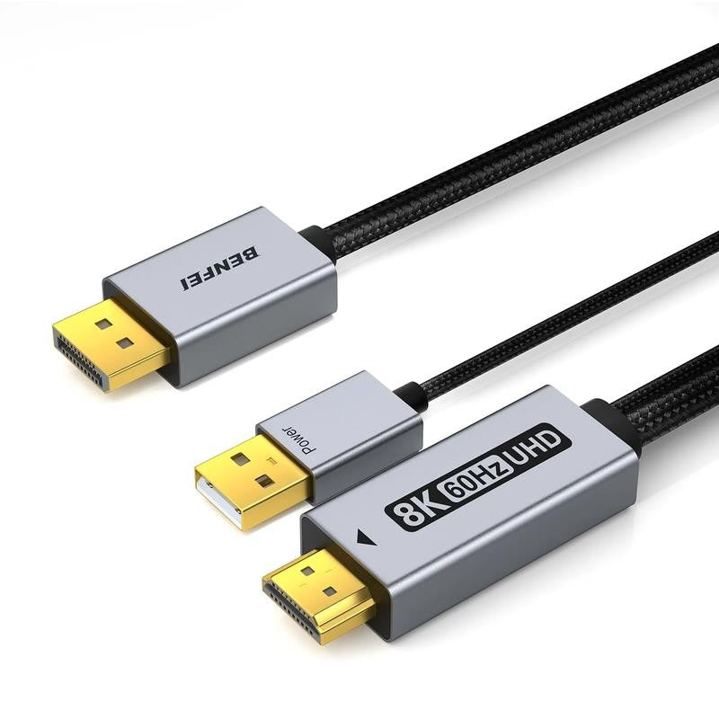 Displayport 1.4 to HDMI 2.1 6 Feet Cable 8K@60Hz 4K@240Hz/165Hz