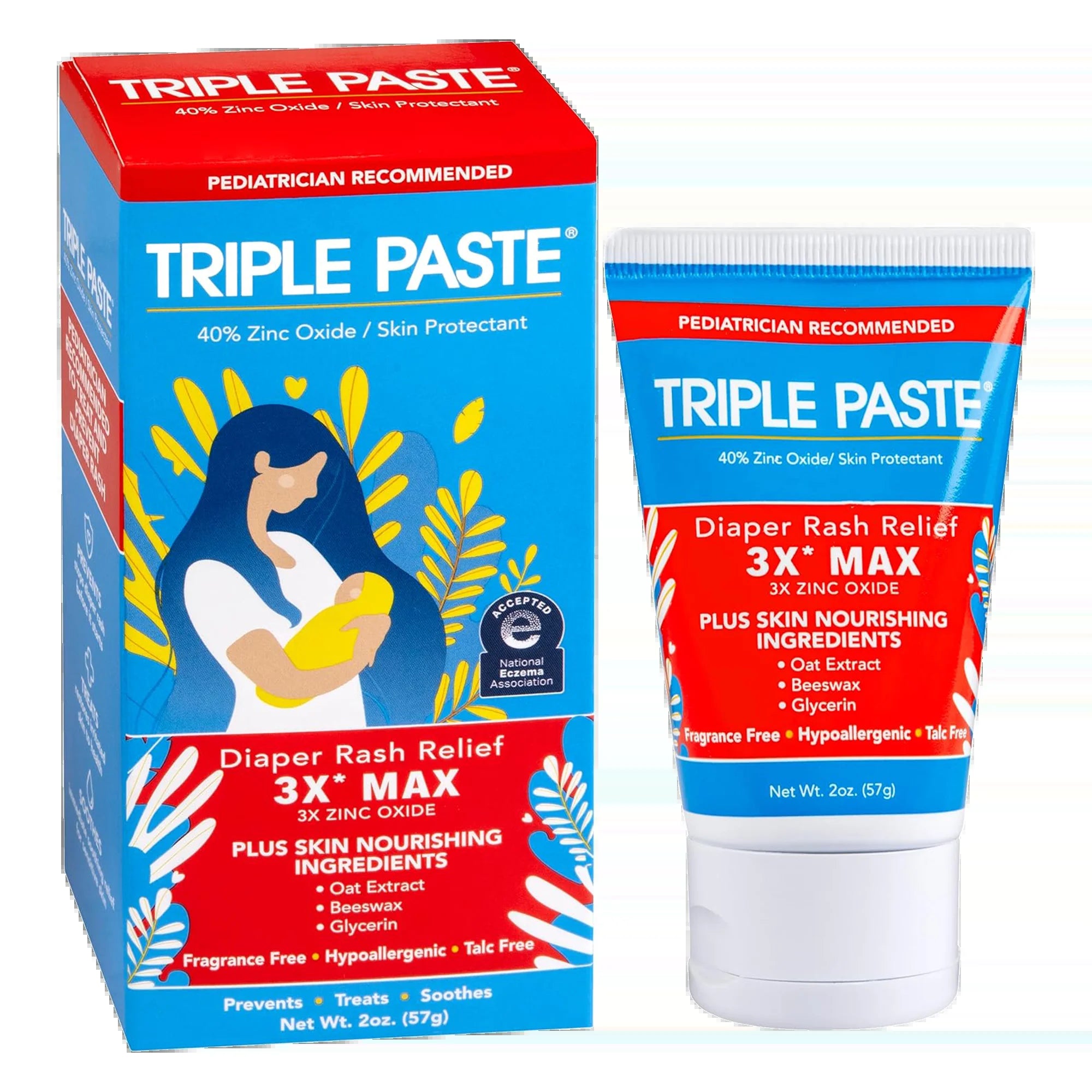 Triple Paste 3X Max Diaper Rash Ointment for Babies, 2 Oz