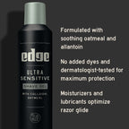 Pack of 2 Edge Ultra Sensitive Shave Gel - Colloidal & Oatmeal - 7 Oz (Packaging May Vary)