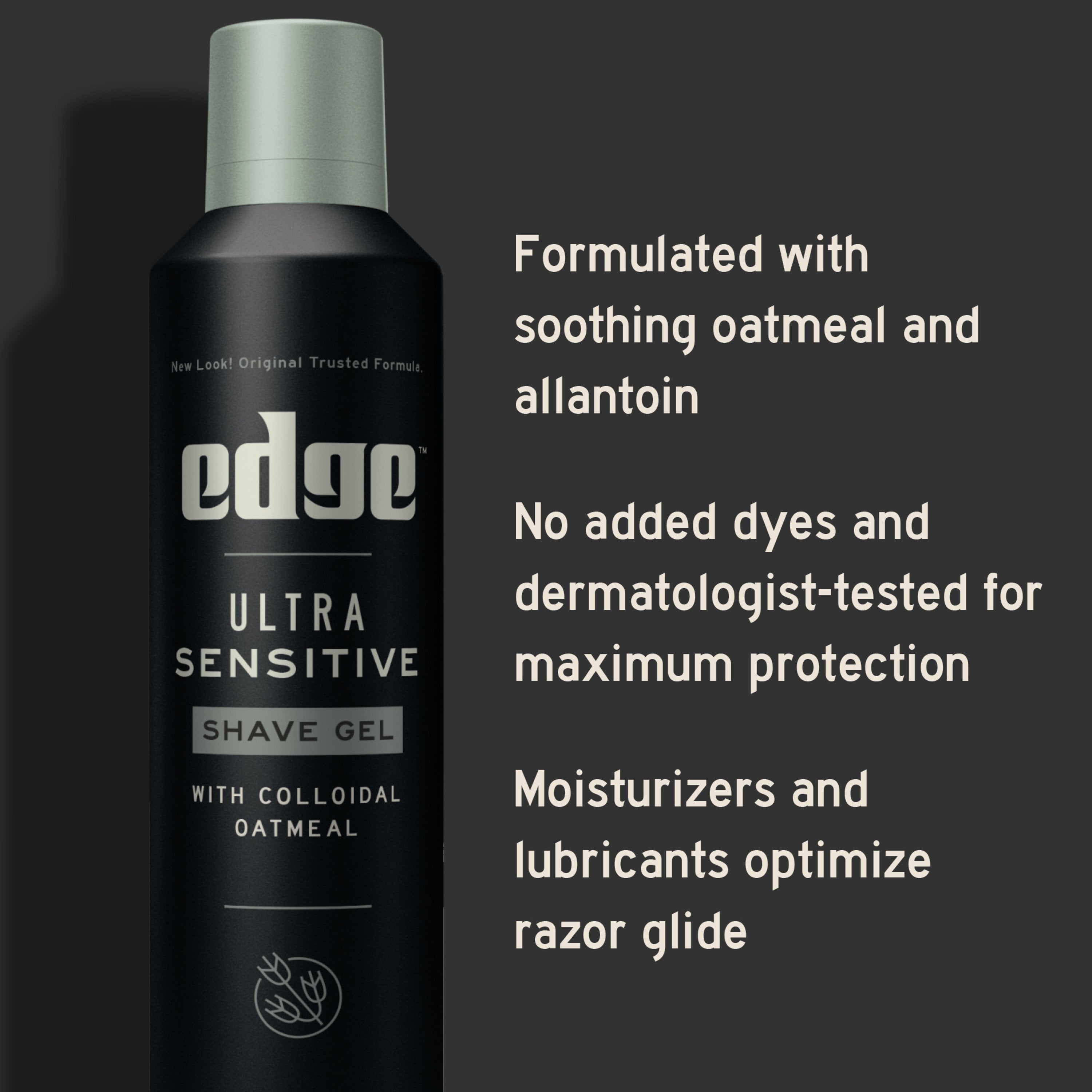 Pack of 2 Edge Ultra Sensitive Shave Gel - Colloidal & Oatmeal - 7 Oz (Packaging May Vary)