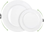 Comfy Package Disposable White round 75 " and 1025" Plastic Party Plates (100 Co