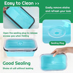 4 Pack Silicone Collapsible Bowls with Airtight Lids, Collapsible Food Storage C