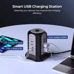 13 Outlets Power Strip Tower, USB C Surge Protector Charging Station, 4 USB Port
