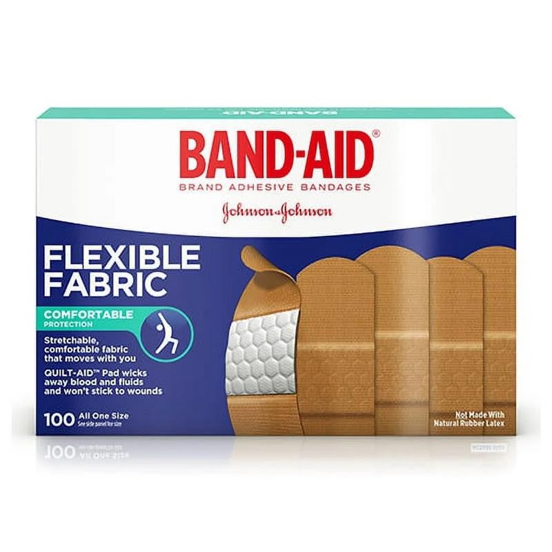 Flexible Fabric Bandages, 1 Inch, 100 Ea