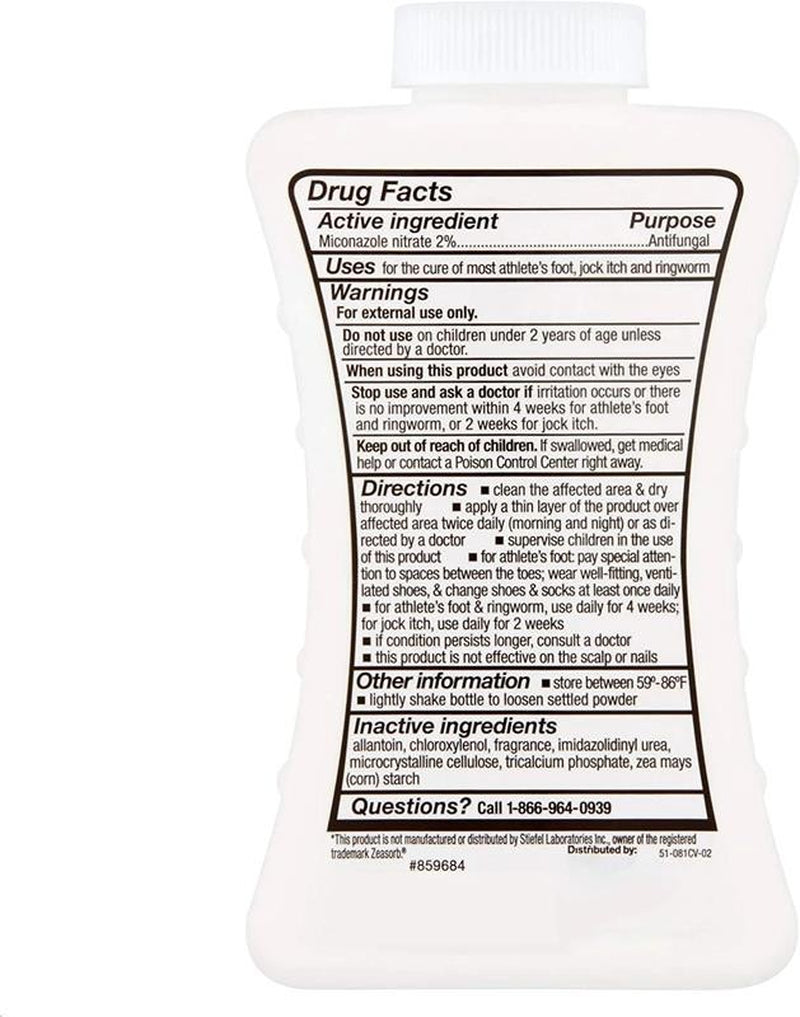 Athlete'S Foot AF Powder, Moisture Absorbing, Antifungal, Talc-Free, 2.5 Oz, Com