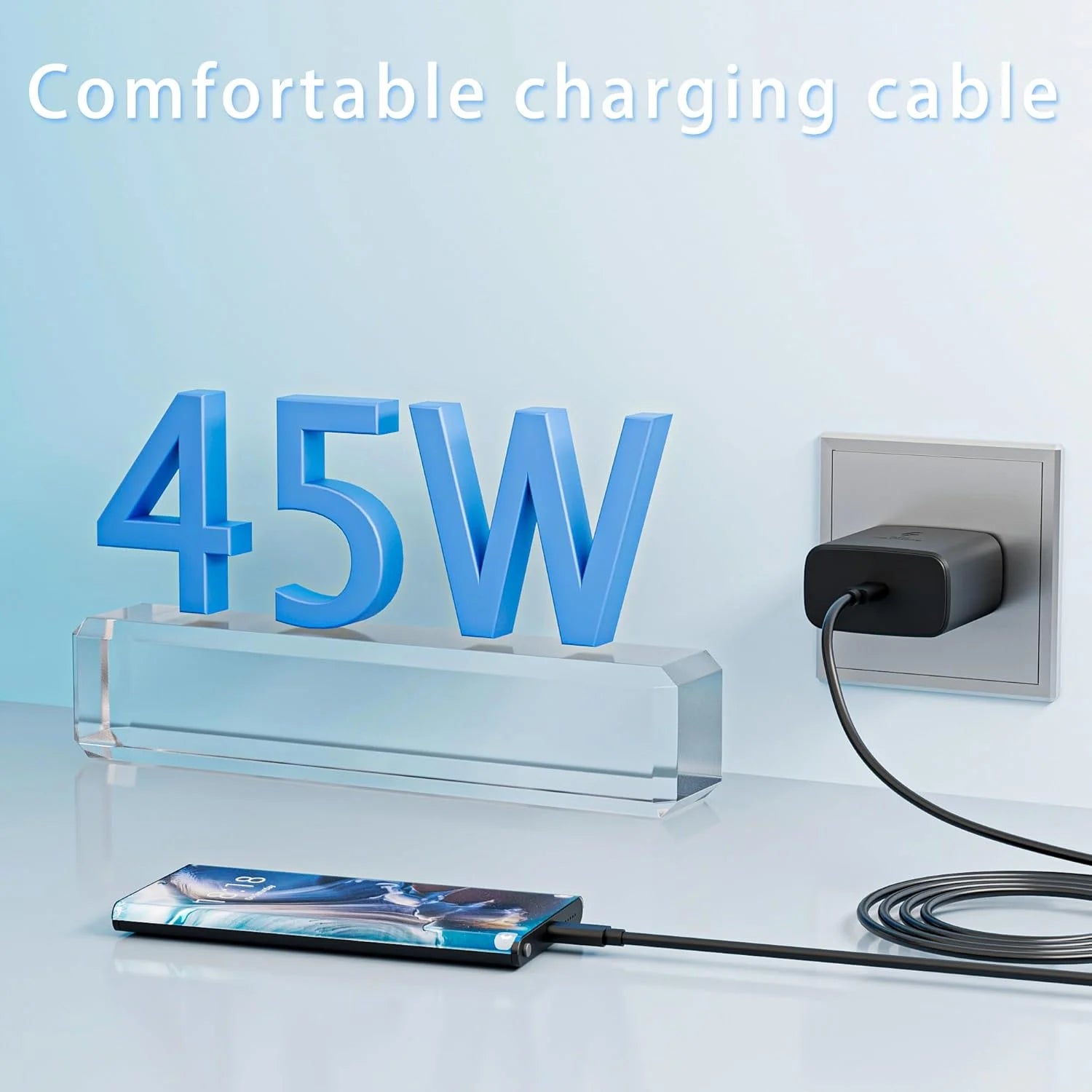 Super Fast Charger Type C 2Pack 45W USB C Fast Charging Block Wall Charger with 2*10FT Android Phone Charger Cable Compatible with Samsung Galaxy S25/S24/S23 /S22/S21/S20