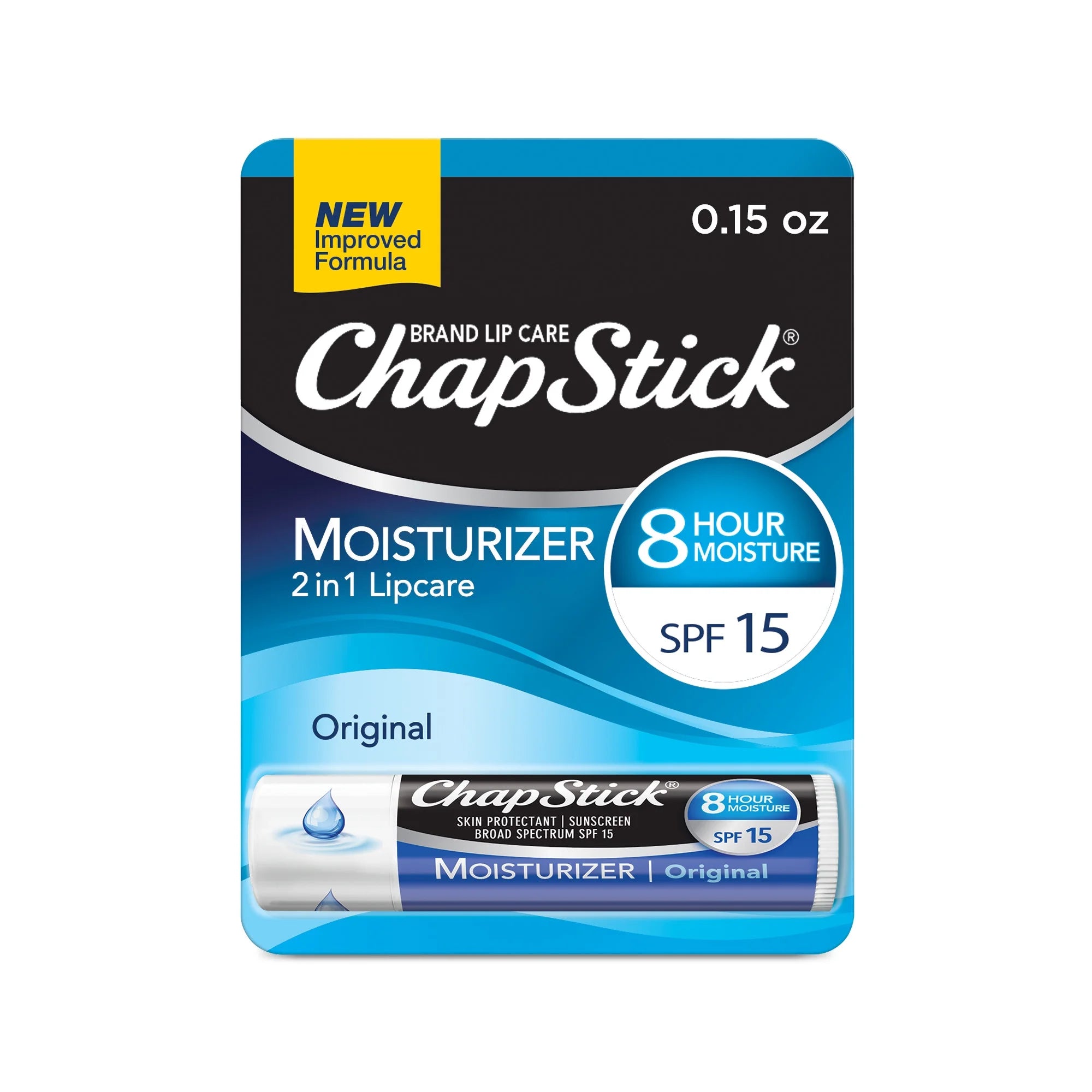 Chapstick Moisturizer Original Lip Balm Tube, 0.15 Oz