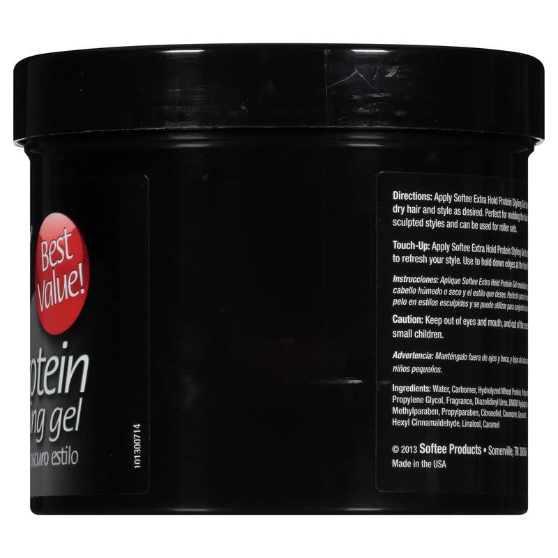 Extra Hold Protein Styling Gel 32 Oz. Jar, Frizz Control, Non-Flaking, Unisex