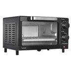 4 Slice Toaster Oven with 3 Settings, Includes Baking Rack and Pan, Black, New