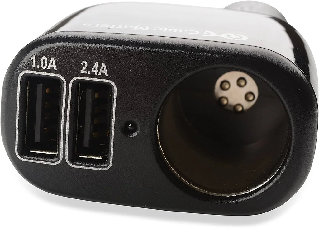 17W 3.4A Car Charger with Lighter Socket and Dual USB Charging Ports