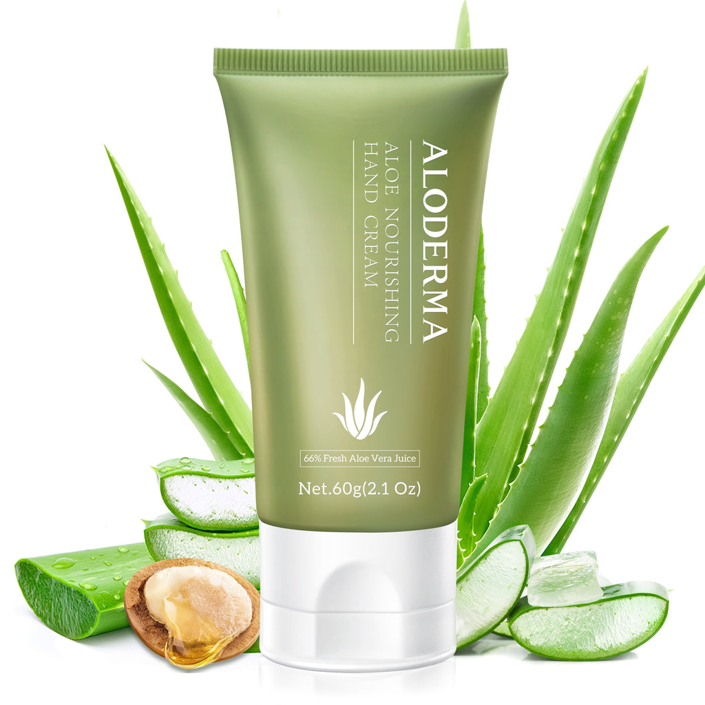 Aloderma Aloe Hand Moisturizer with 66% Organic Aloe Vera - Dry Hands Lotion for Women and Men - Travel Lotion Hand Cream for Dry Cracked Hands - Working Hands Lotion - Hand Lotion for Dry Hands