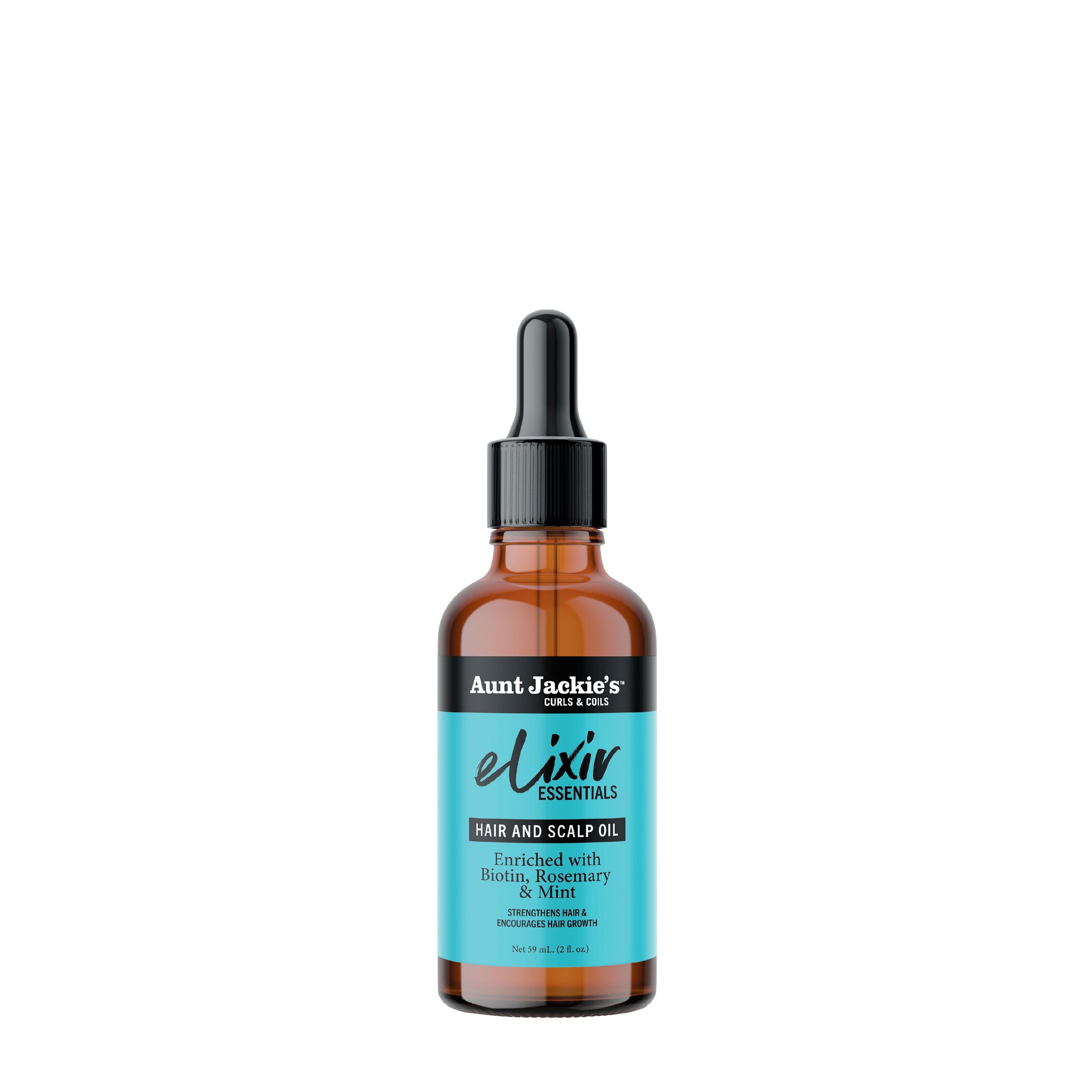 Aunt Jackie'S Curls & Coils Elixir Essentials Biotin, Rosemary & Mint Hair and Scalp Oil, 2 Fl Oz ., All Hair Types