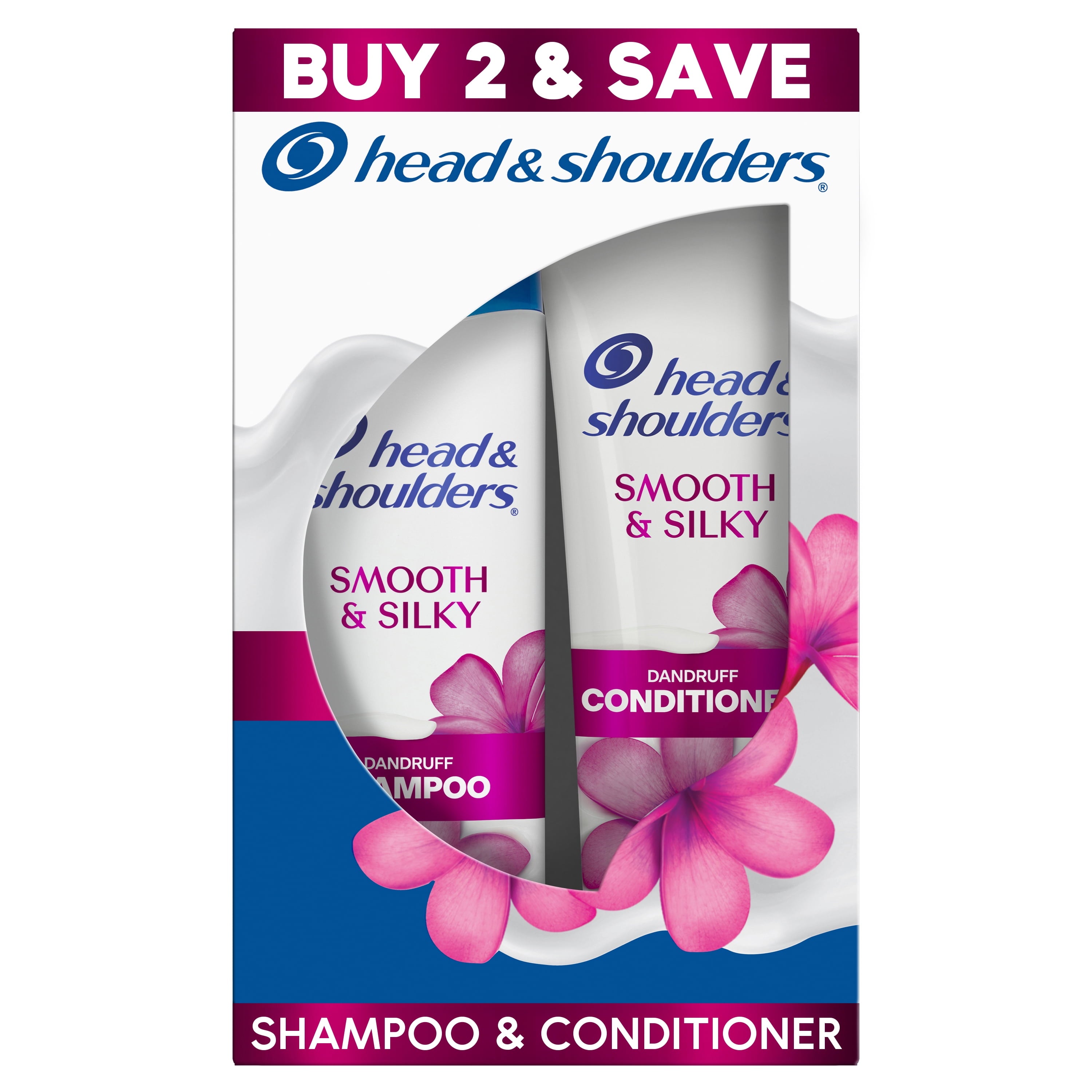 Head and Shoulders Dandruff Shampoo and Conditioner Dual Pack, Smooth & Silky, 12.5Oz & 10.9Oz