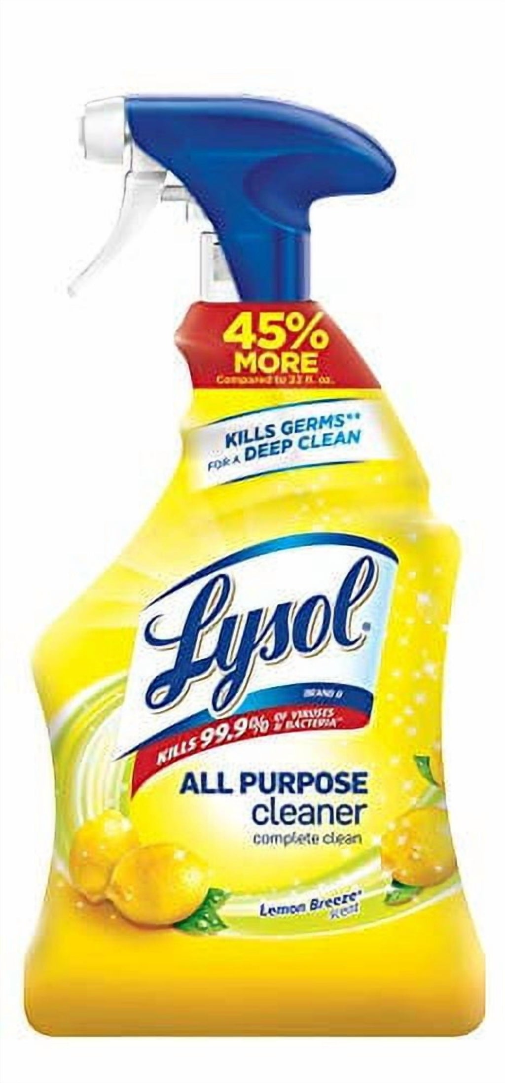 Lysol All-Purpose Cleaner, Sanitizing and Disinfecting Spray, to Clean and Deodorize, Lemon Breeze Scent, 32Oz