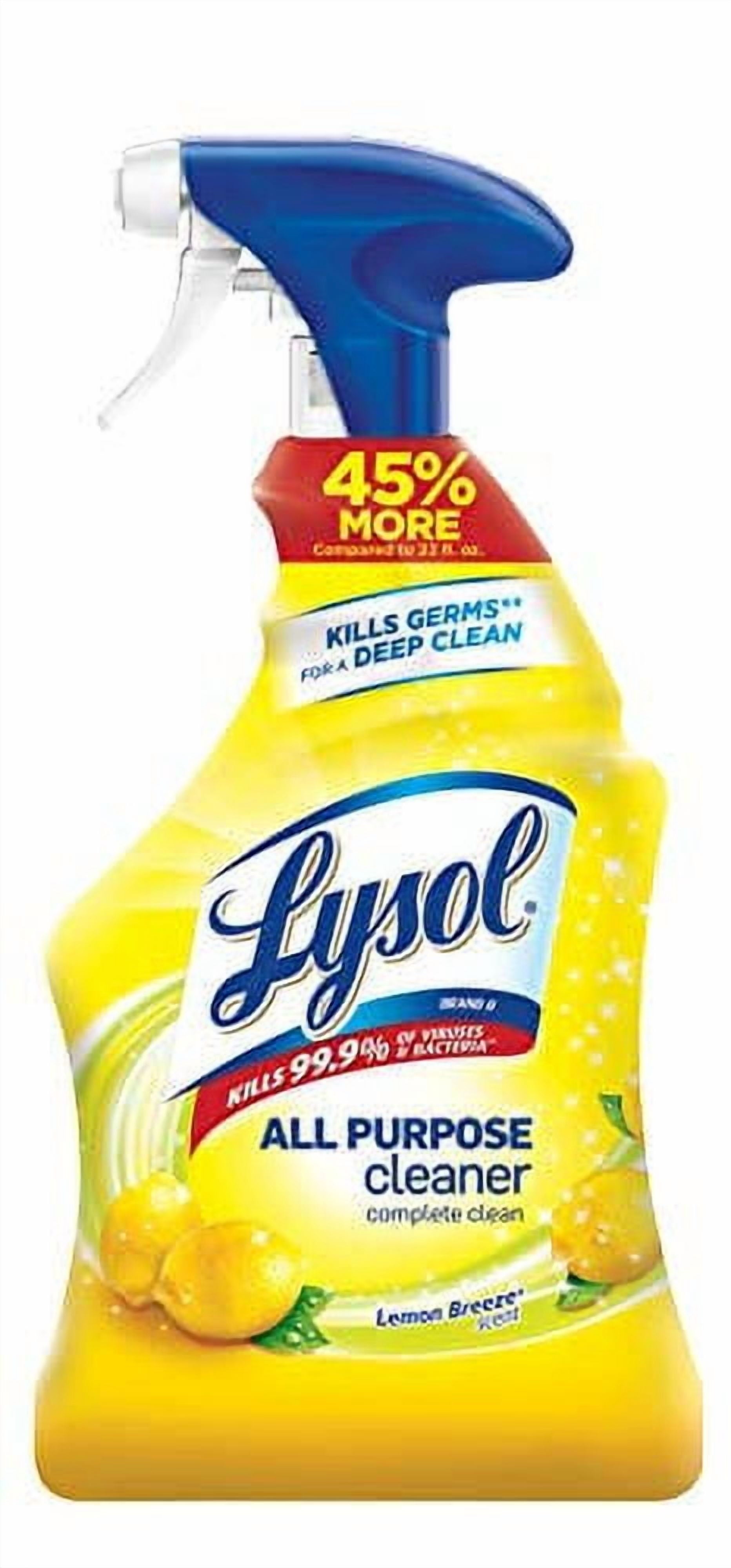Lysol All-Purpose Cleaner, Sanitizing and Disinfecting Spray, to Clean and Deodorize, Lemon Breeze Scent, 32Oz