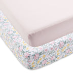 Parent'S Choice 100% Cotton Fitted Crib Sheets for Baby Girls, Pink Floral, 2-Pack, Crib Bed