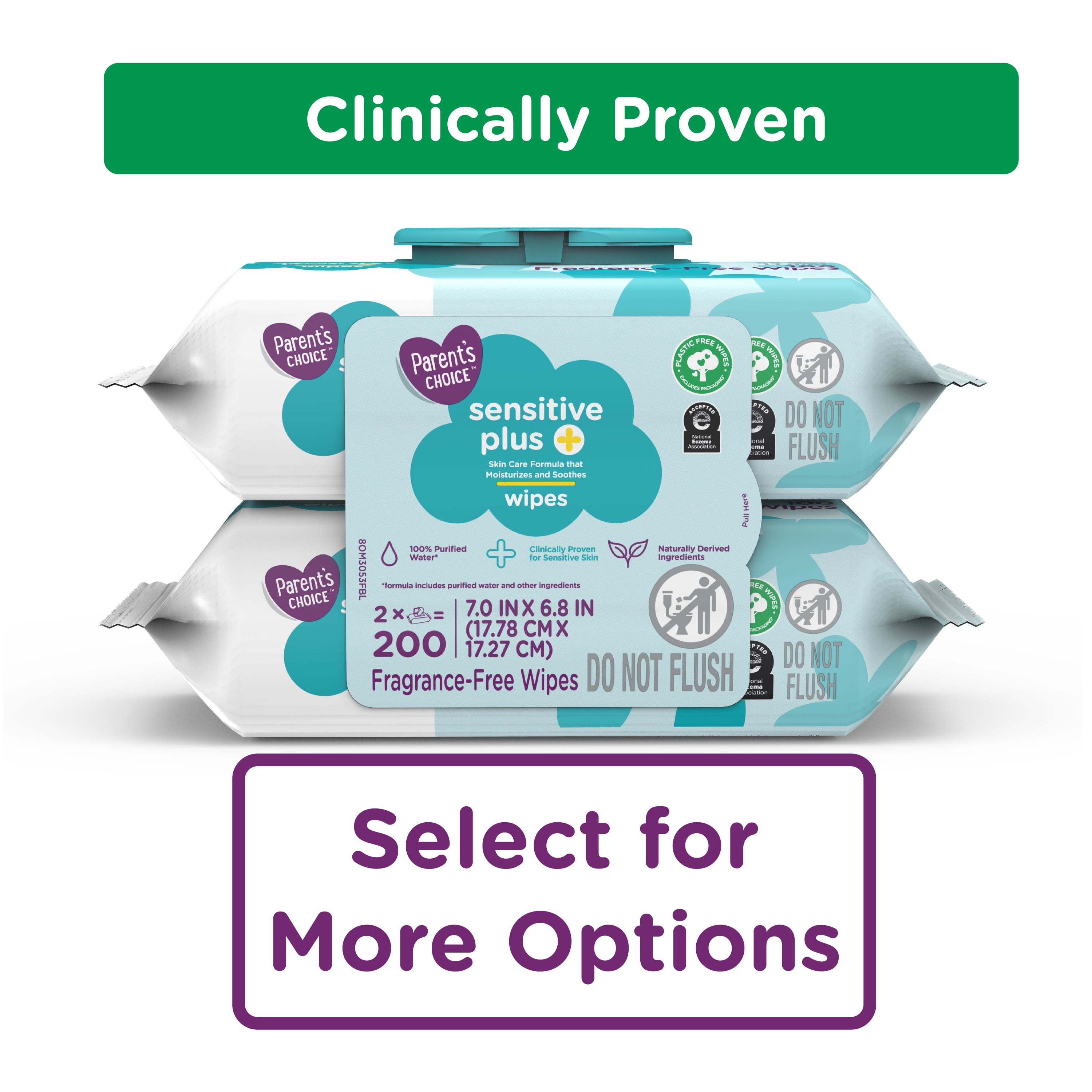 Parent'S Choice Sensitive plus Baby Wipes 200Ct