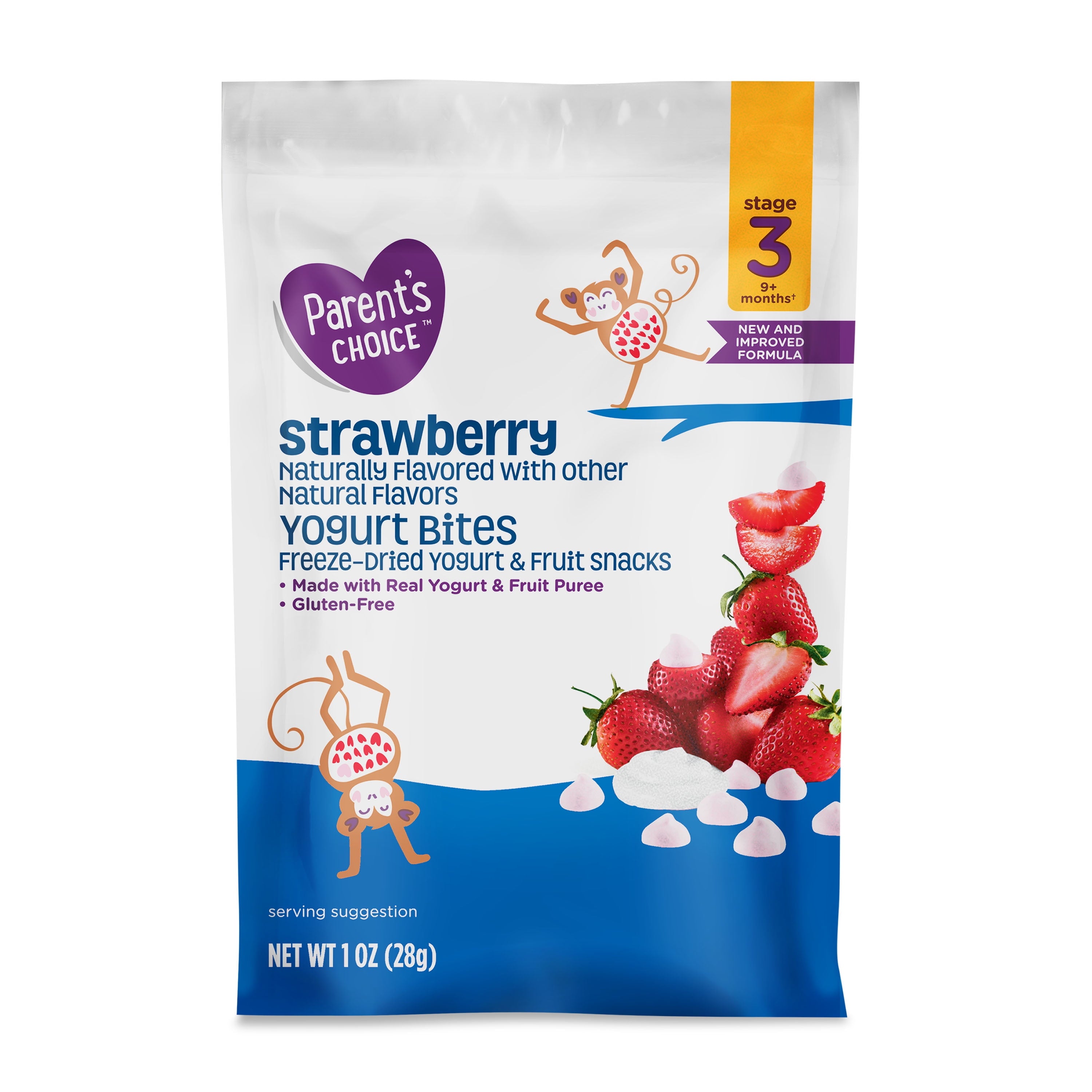 Parent’S Choice™ Strawberry Stage 3 Toddler Yogurt Bites Snack, 1 Oz Pouch