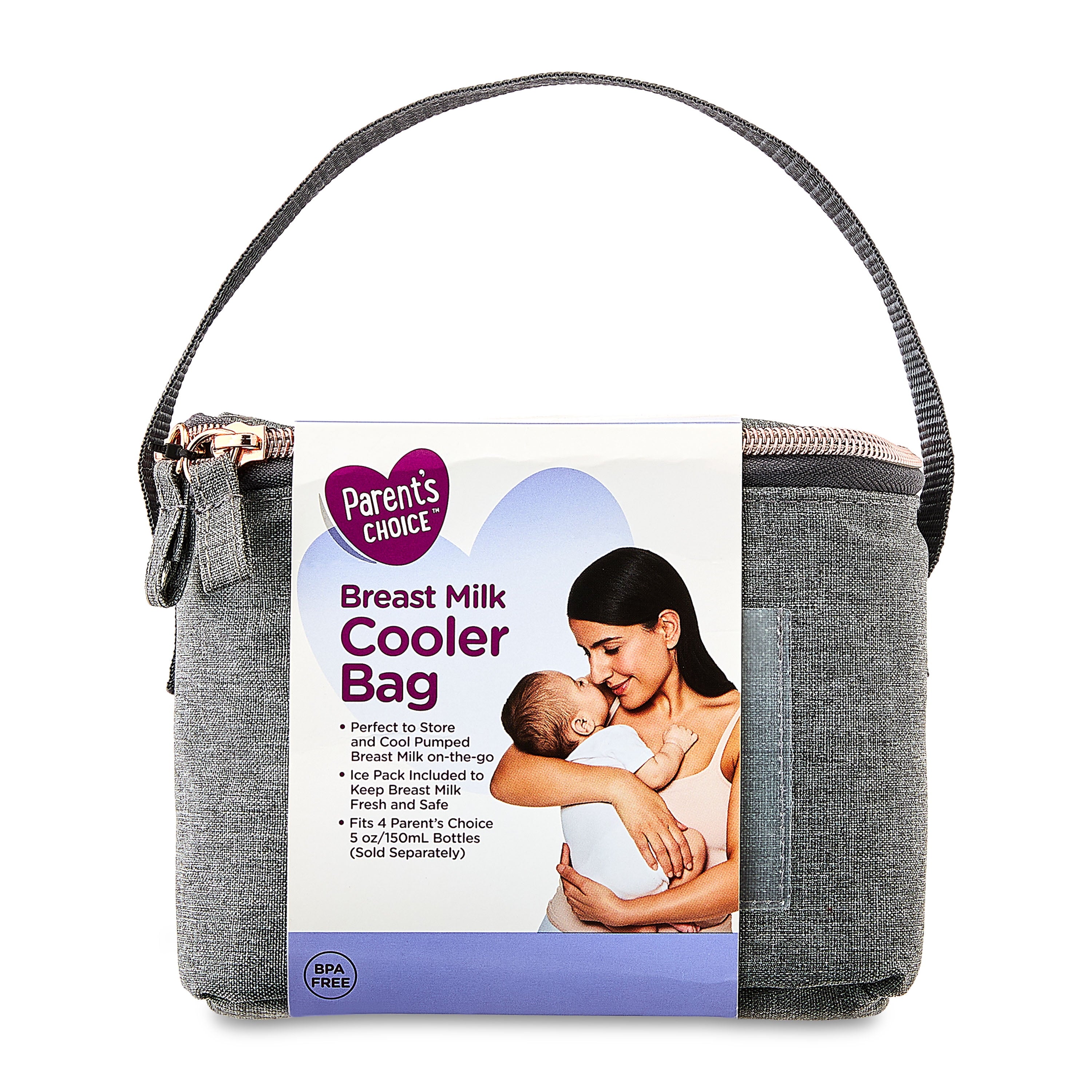 Parent'S Choice Breast Milk Cooler Bag, Heather Gray