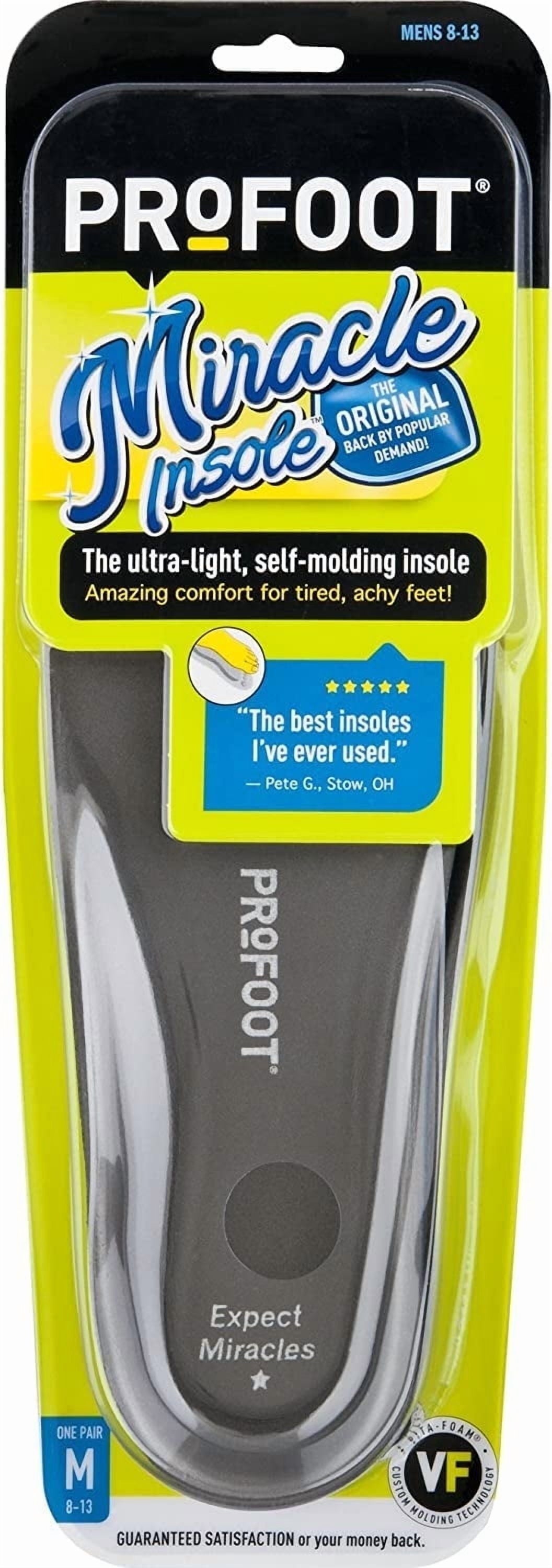 , Miracle Insole, Mens 8-13, 1 Pair Pack of 2