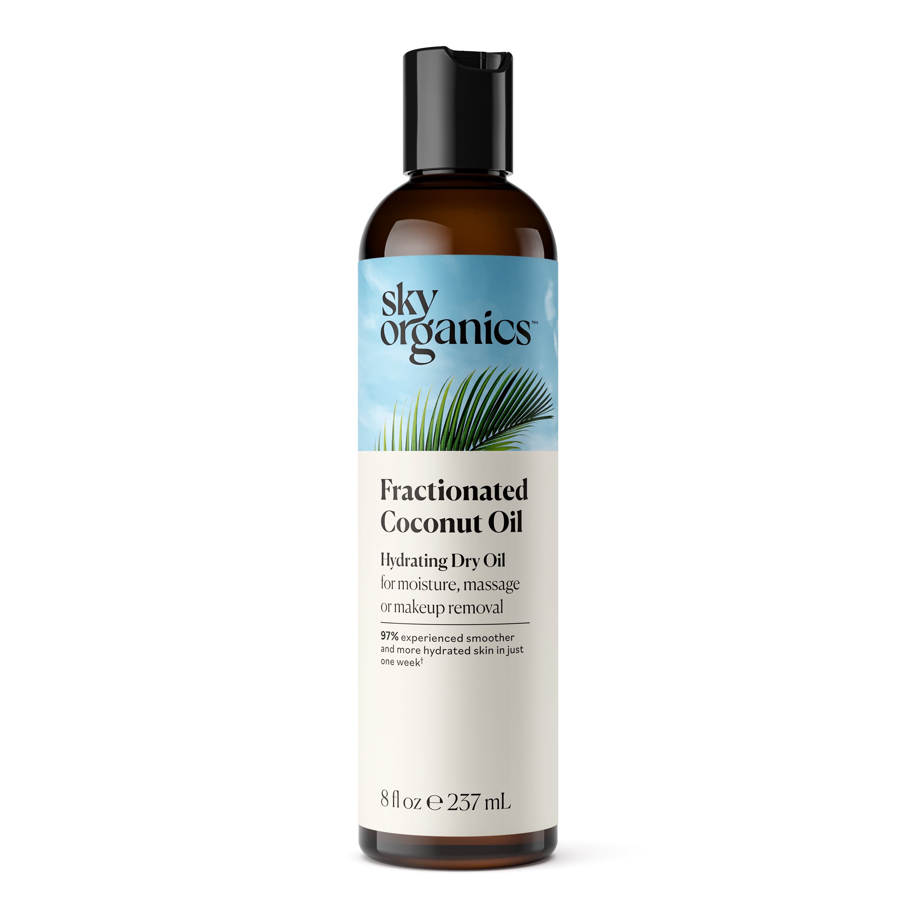 Sky Organics Fractionated Coconut Oil for Body and Face to Soften and Smooth Skin, 8 Fl Oz