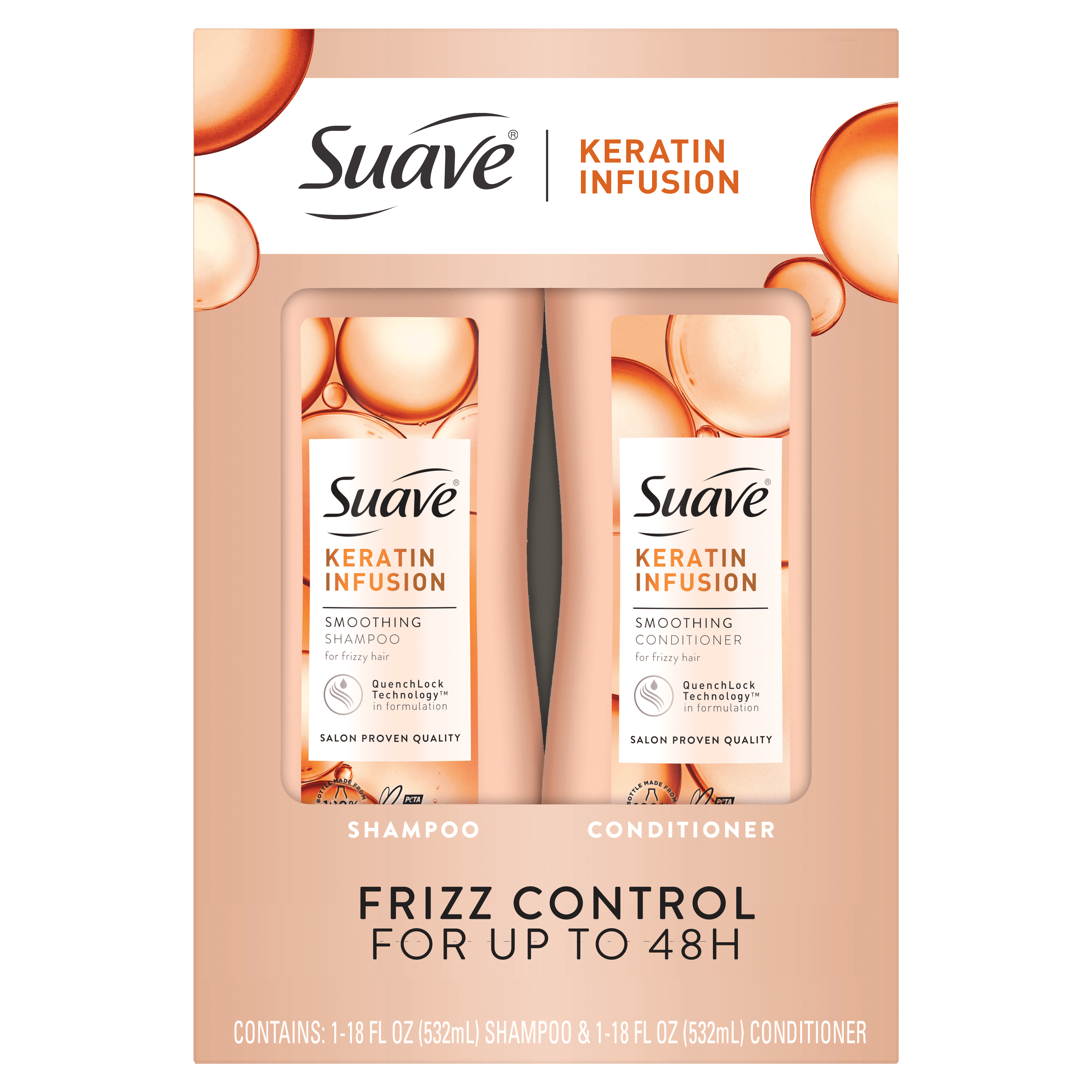 Professionals Keratin Infusion Smoothing Shampoo and Conditioner with Pump 28 Oz 2 Count