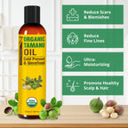 Seven Minerals USDA Organic Tamanu Oil - Big 8Oz - Cold Pressed for Skin, Face, Hair, & Nails
