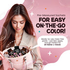 3-In-1 Bubble Foam Hair Dye Shampoo, Dark Brown, 10 Sachets X 24Ml, Ammonia-Free, Long-Lasting Color for Men & Women