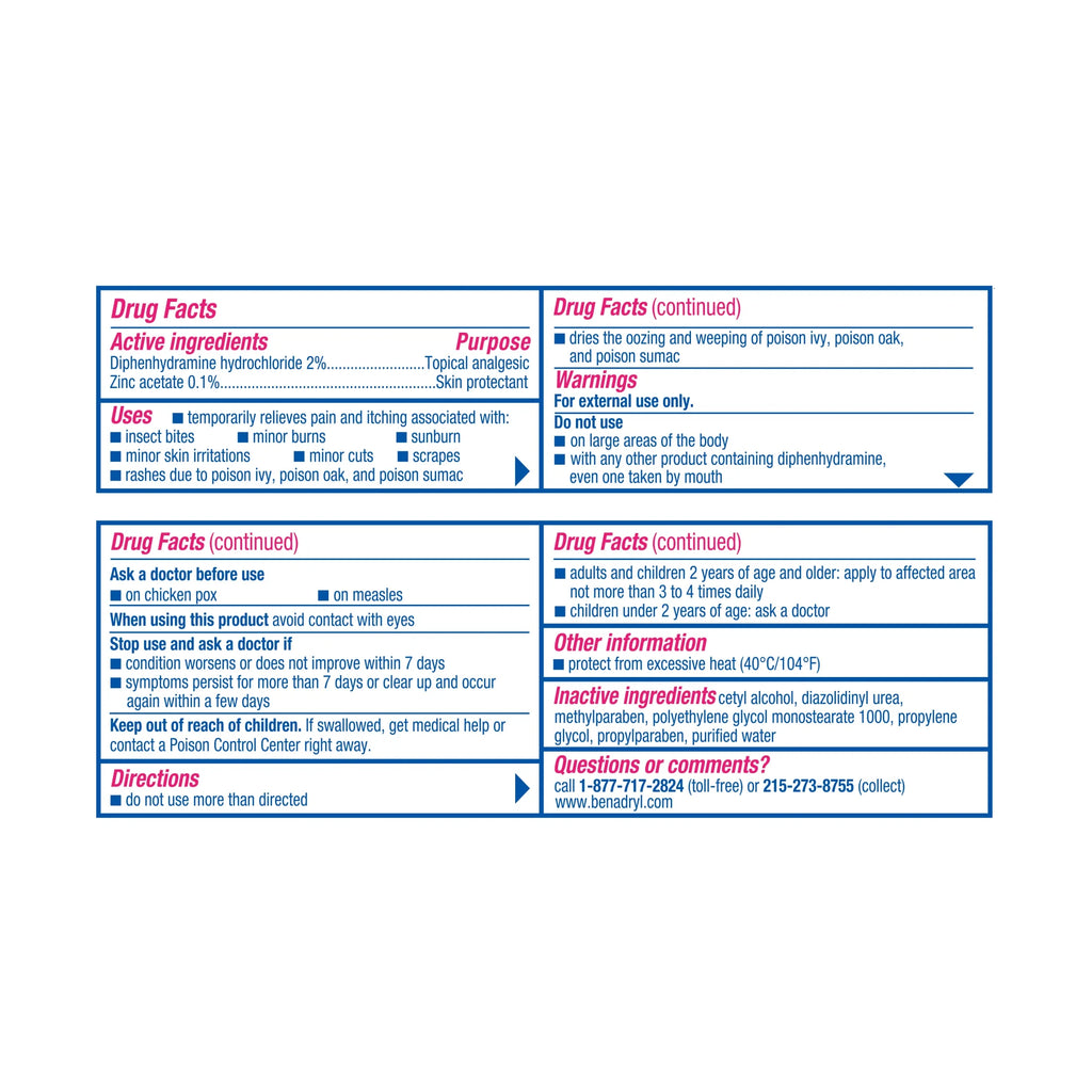 Benadryl Extra Strength Itch Relief Cream, Topical Analgesic, 1 Oz